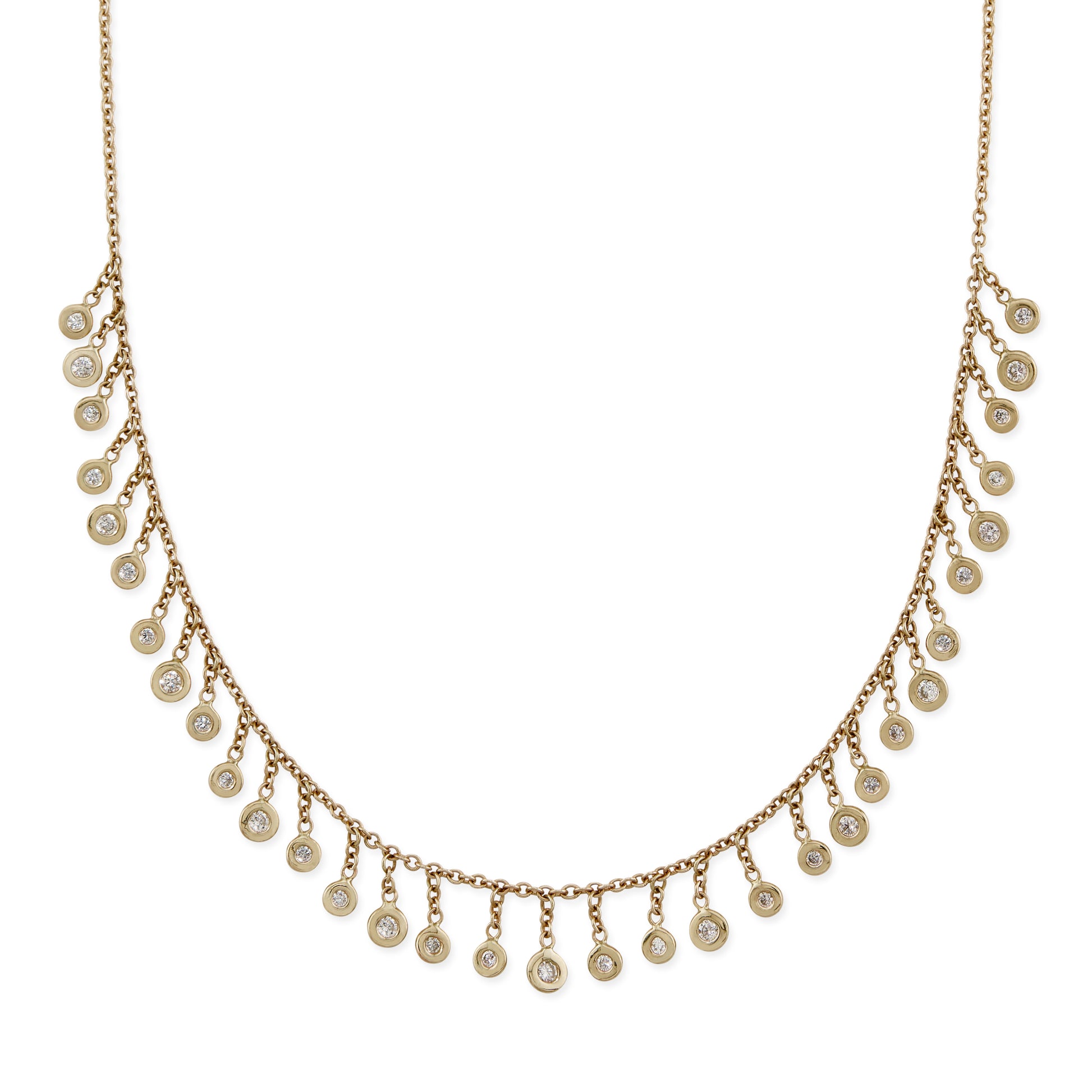 Graduated Diamond Drop Shaker Necklace