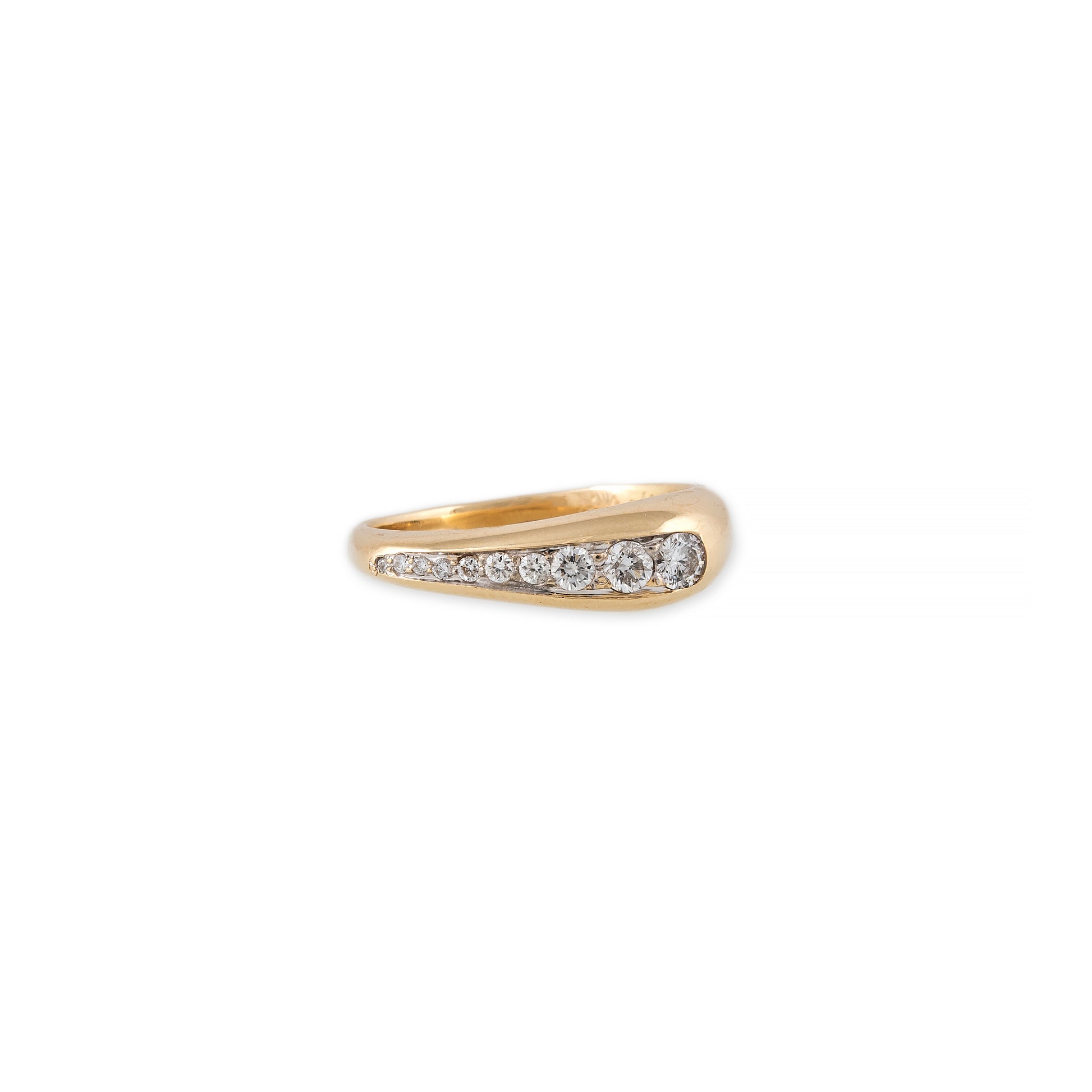 Graduated Diamond Peak Dome Ring