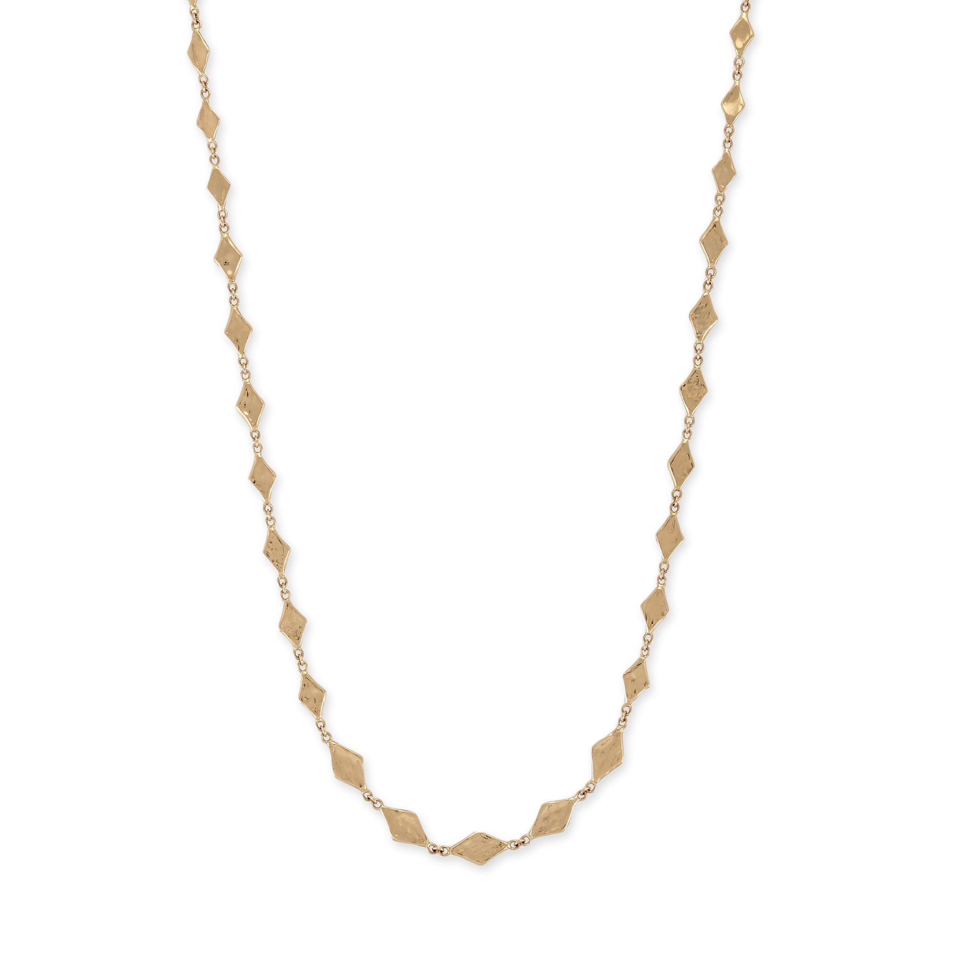 Graduated Hammered Kite Shape Necklace