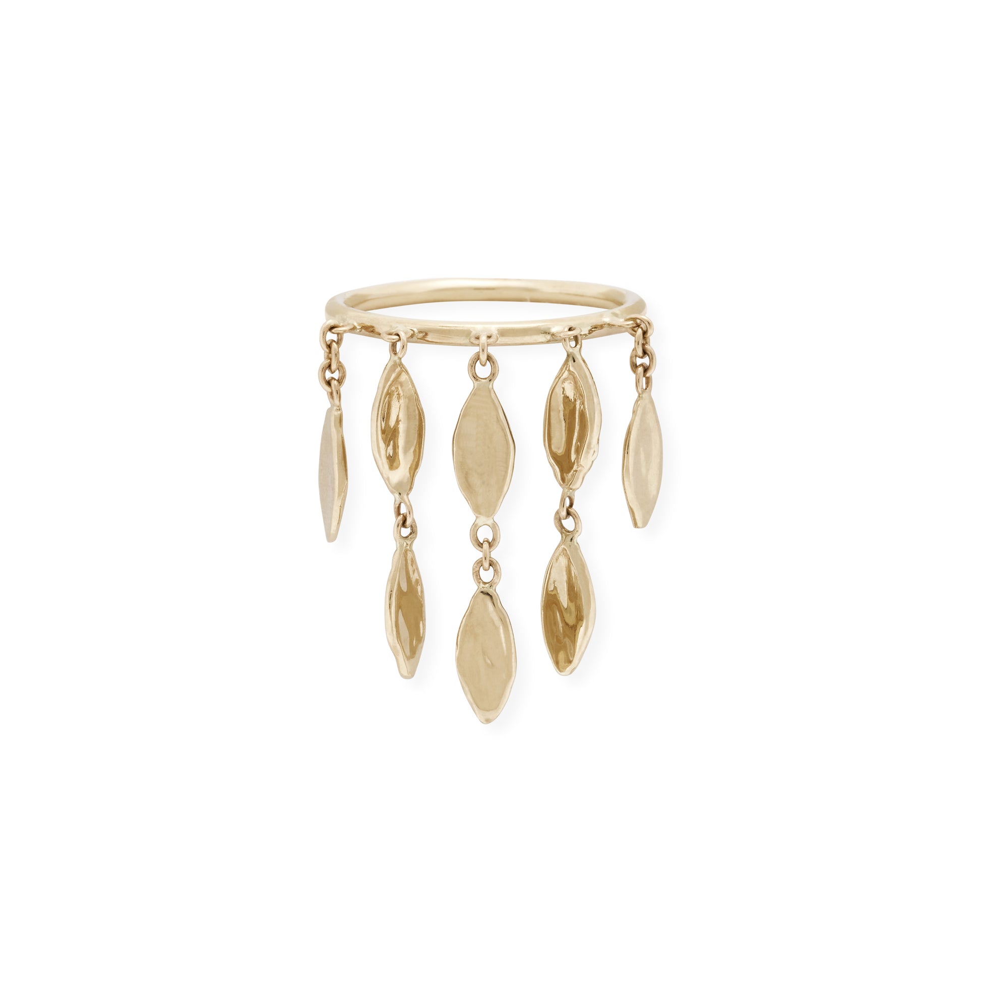 Graduated Hammered Marquise Shaker Ring