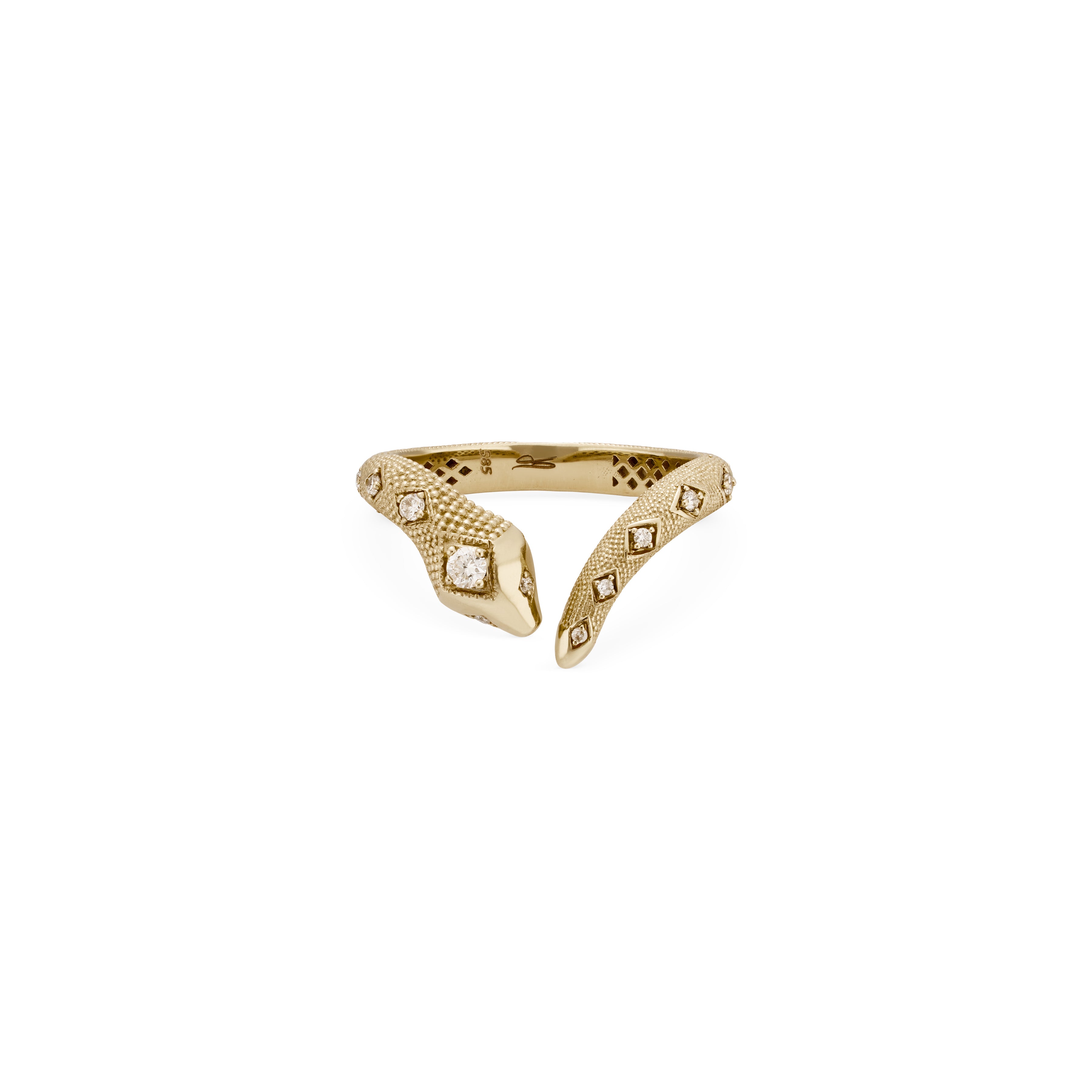 Ivy Diamond Snake V Open Ring
