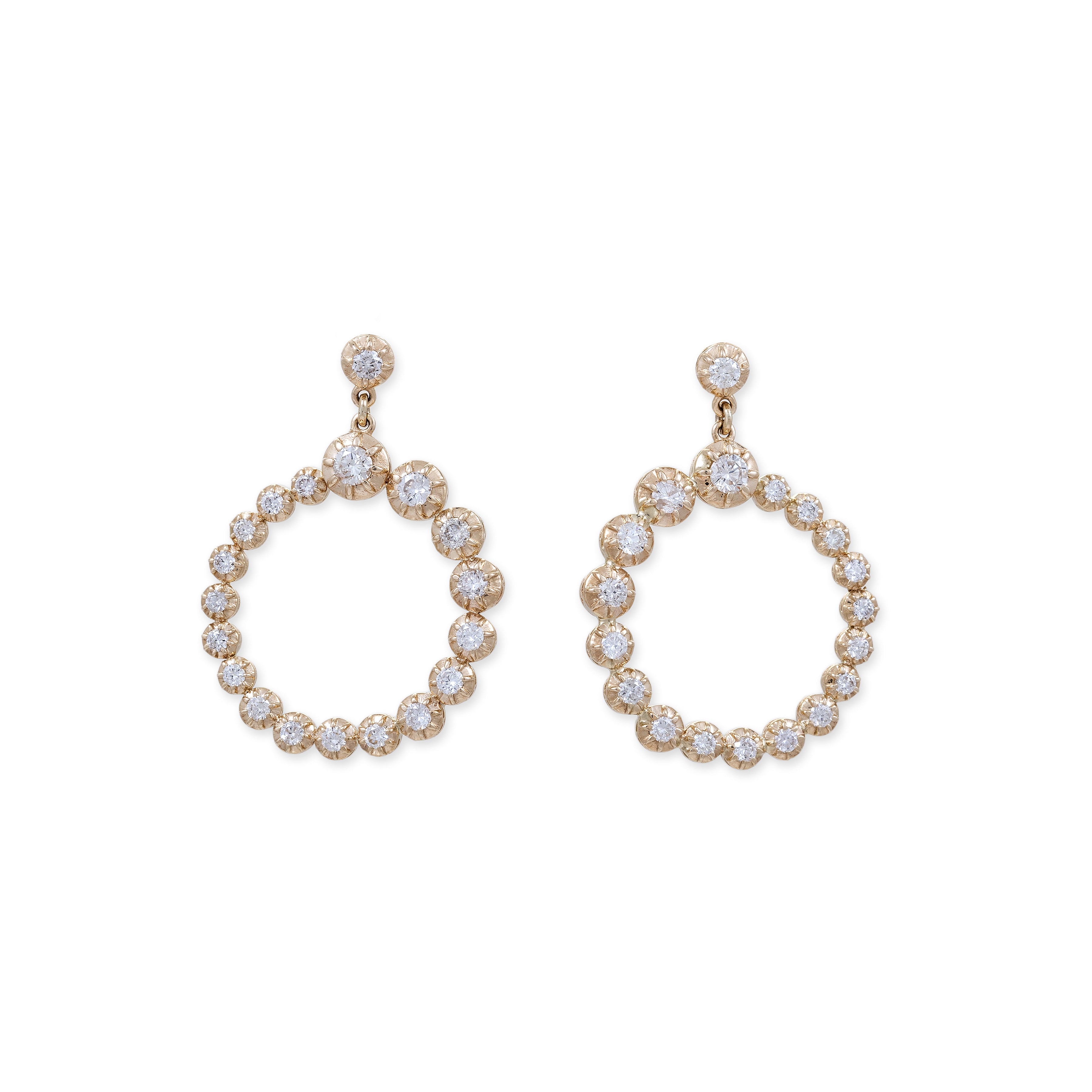 Graduated Sophia Diamond Front Facing Hoops