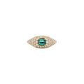 Pave Green Tourmaline Square Center Ring