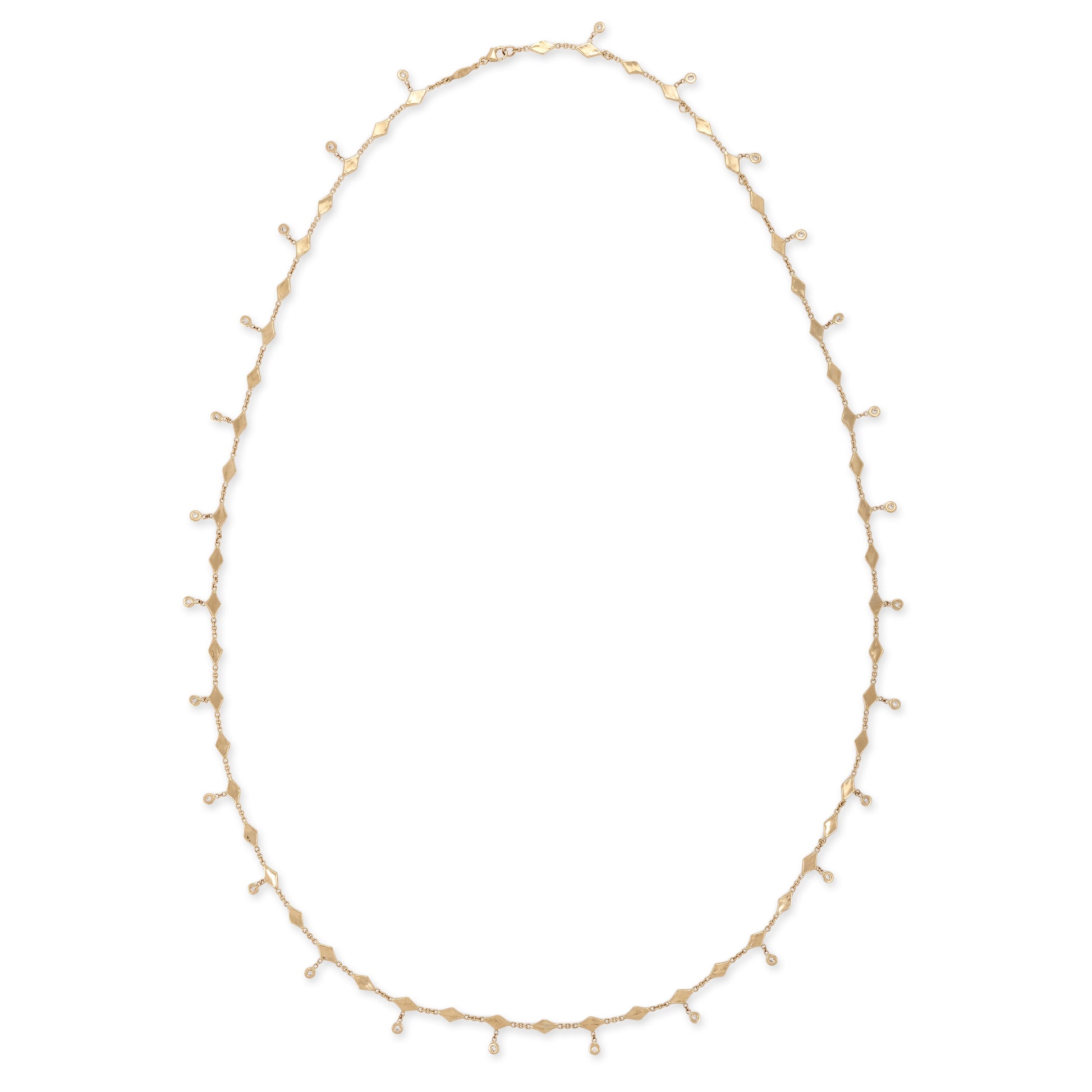 Hammered Kite Shape + Diamond Shakers Belly Chain