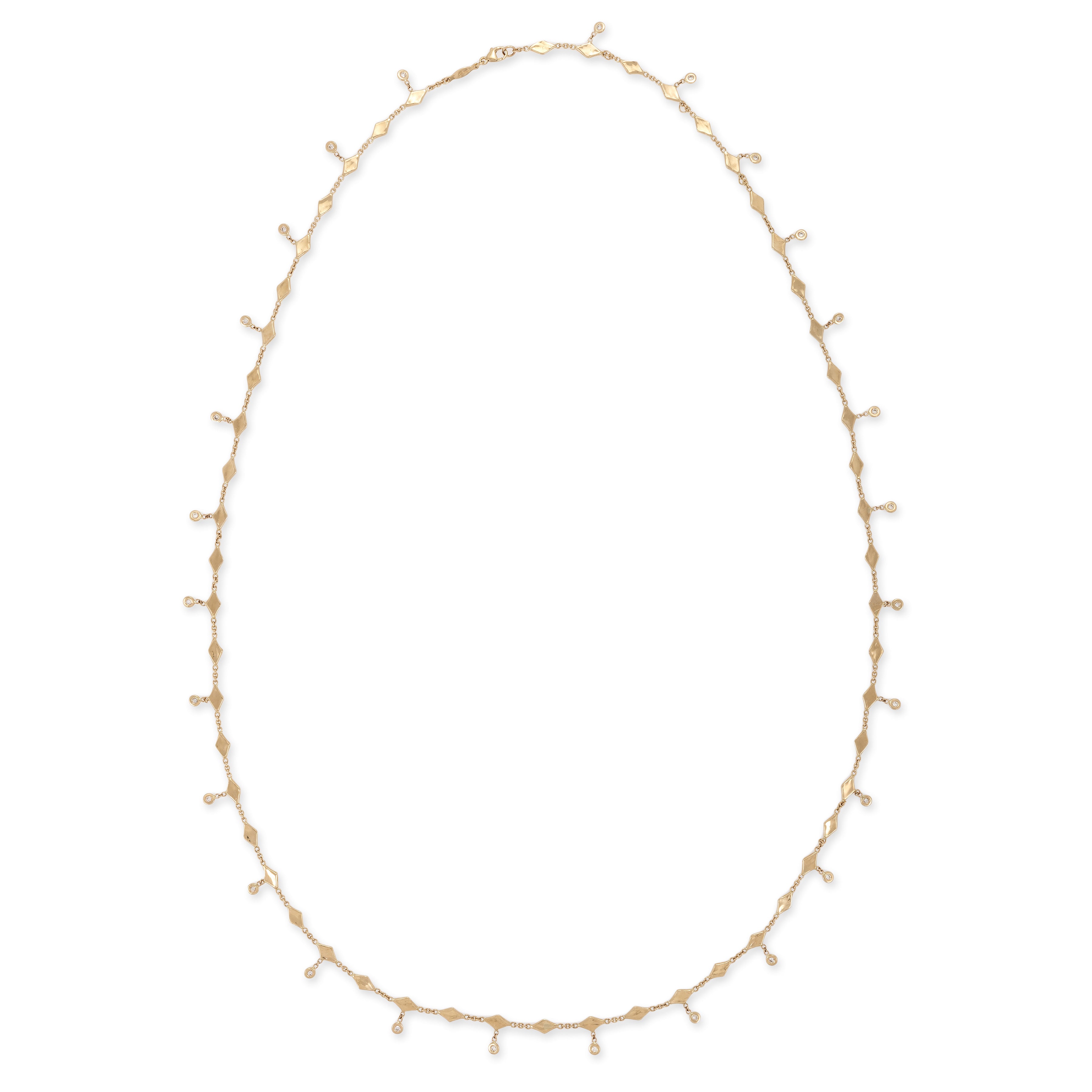 Hammered Kite Shape + Diamond Shakers Belly Chain
