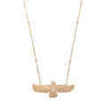 Large Marquise Diamond Thunderbird Smooth Bar Necklace