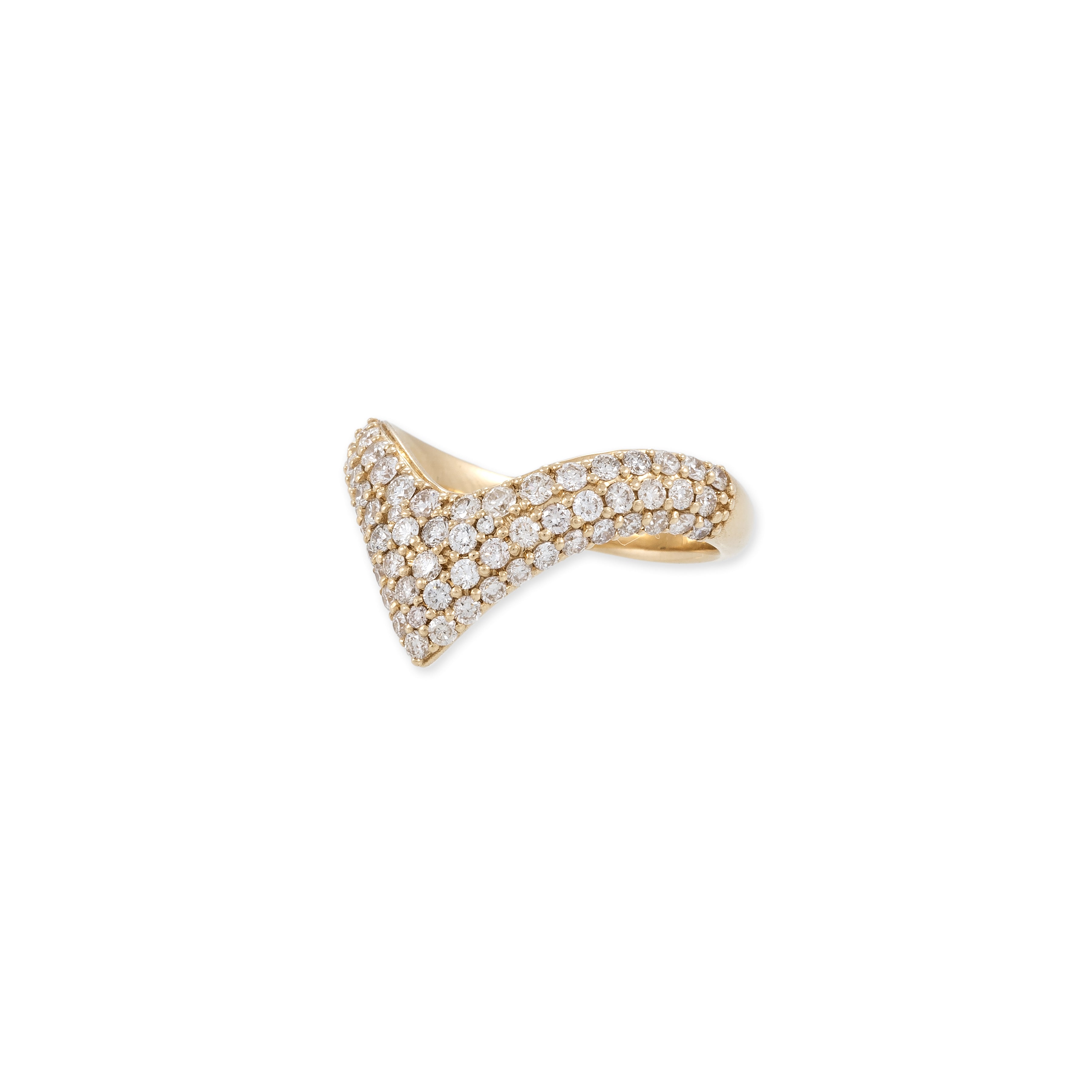 LARGE GRADUATED PAVE V RING