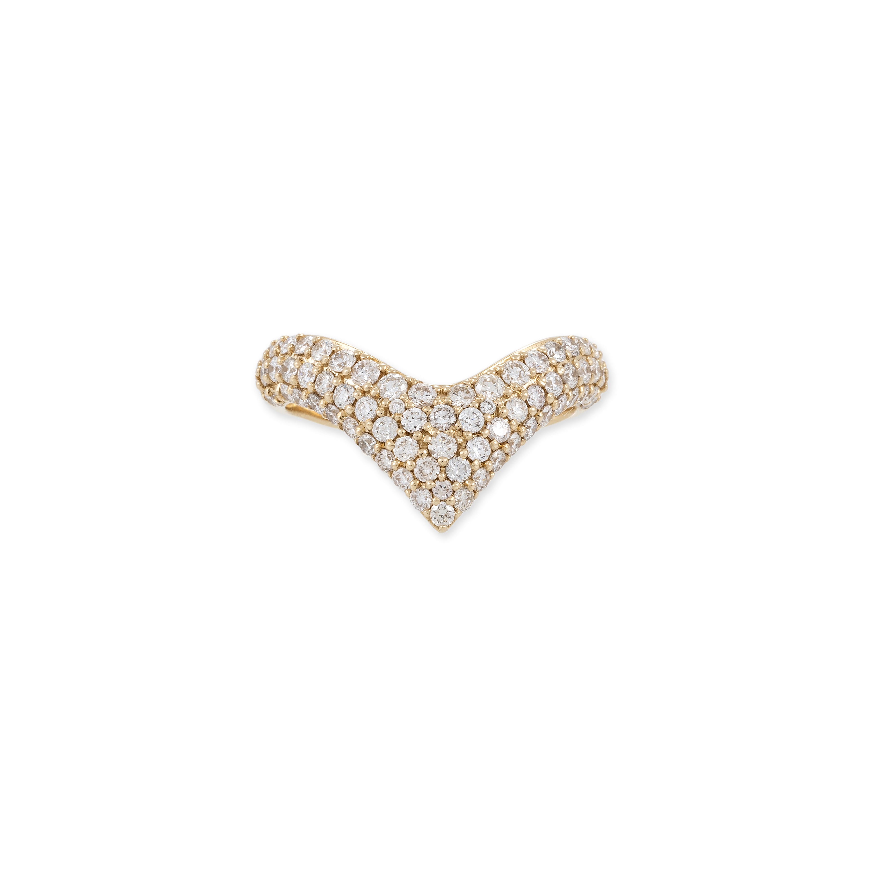 Large Graduated Pave V Ring
