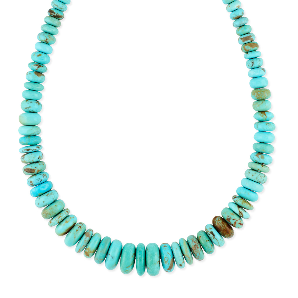 Large Graduated Turquoise Beaded Necklace