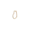Large Inside Out Pave Diamond Heart Shape Mini Hoop