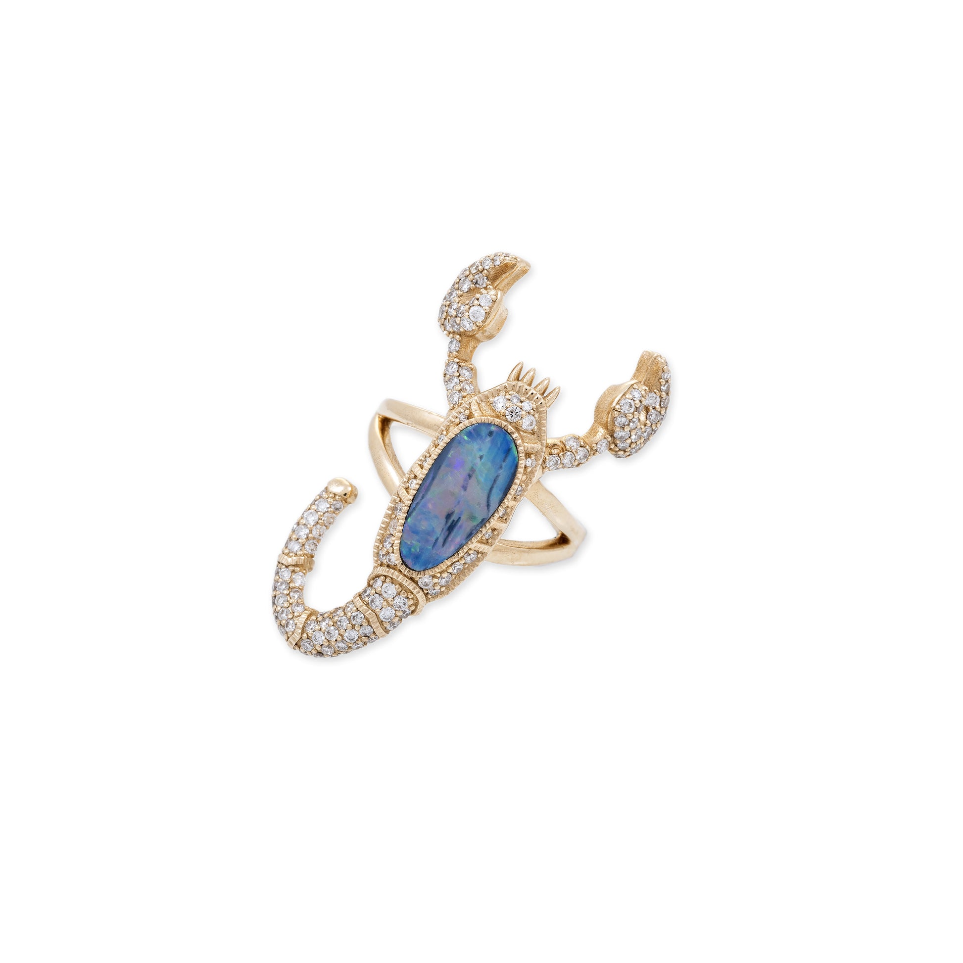 Large Opal Pave Scorpion Ring