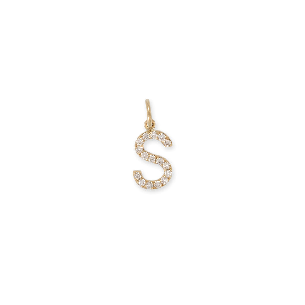 Pave Diamond Initial Charm