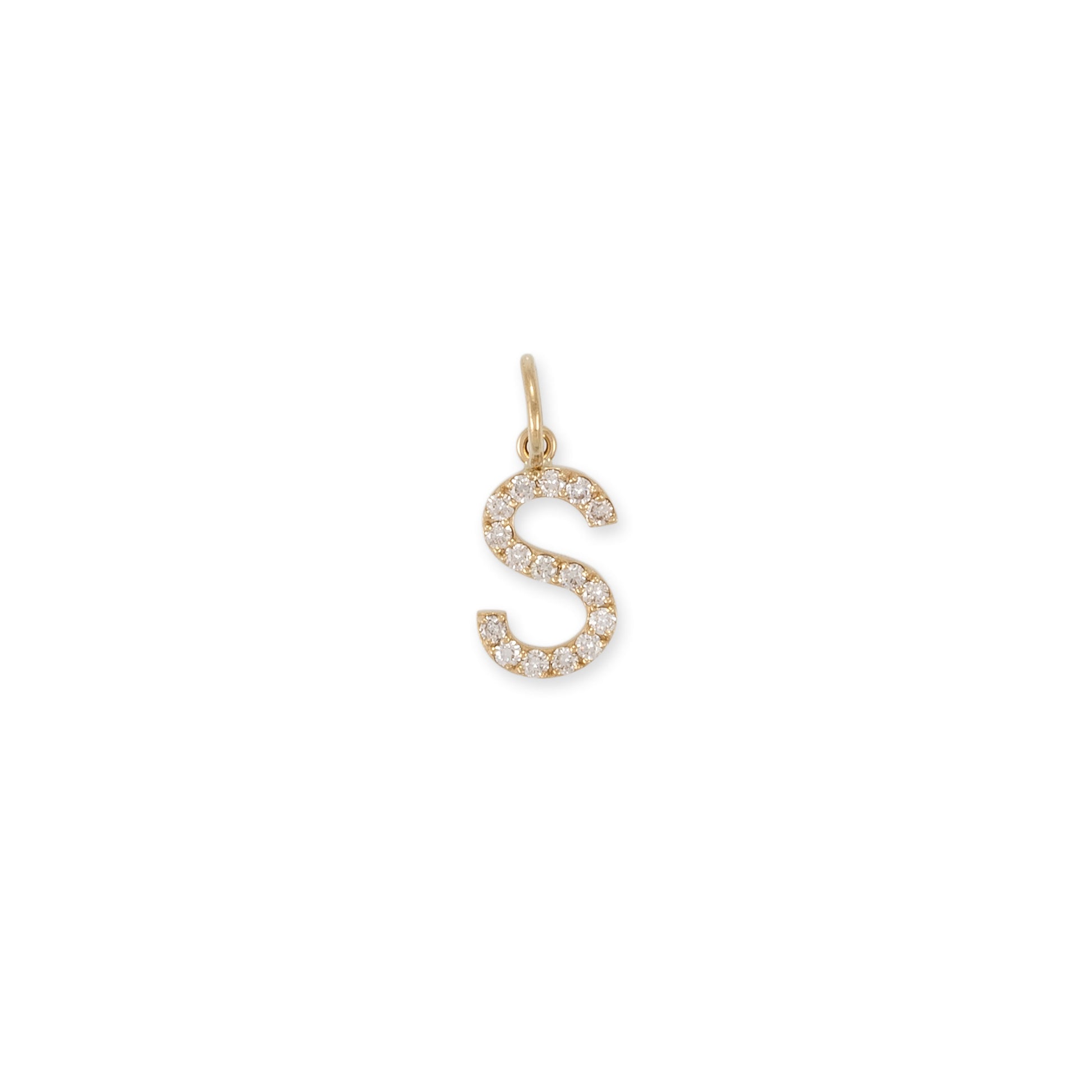 Pave Diamond Initial Charm