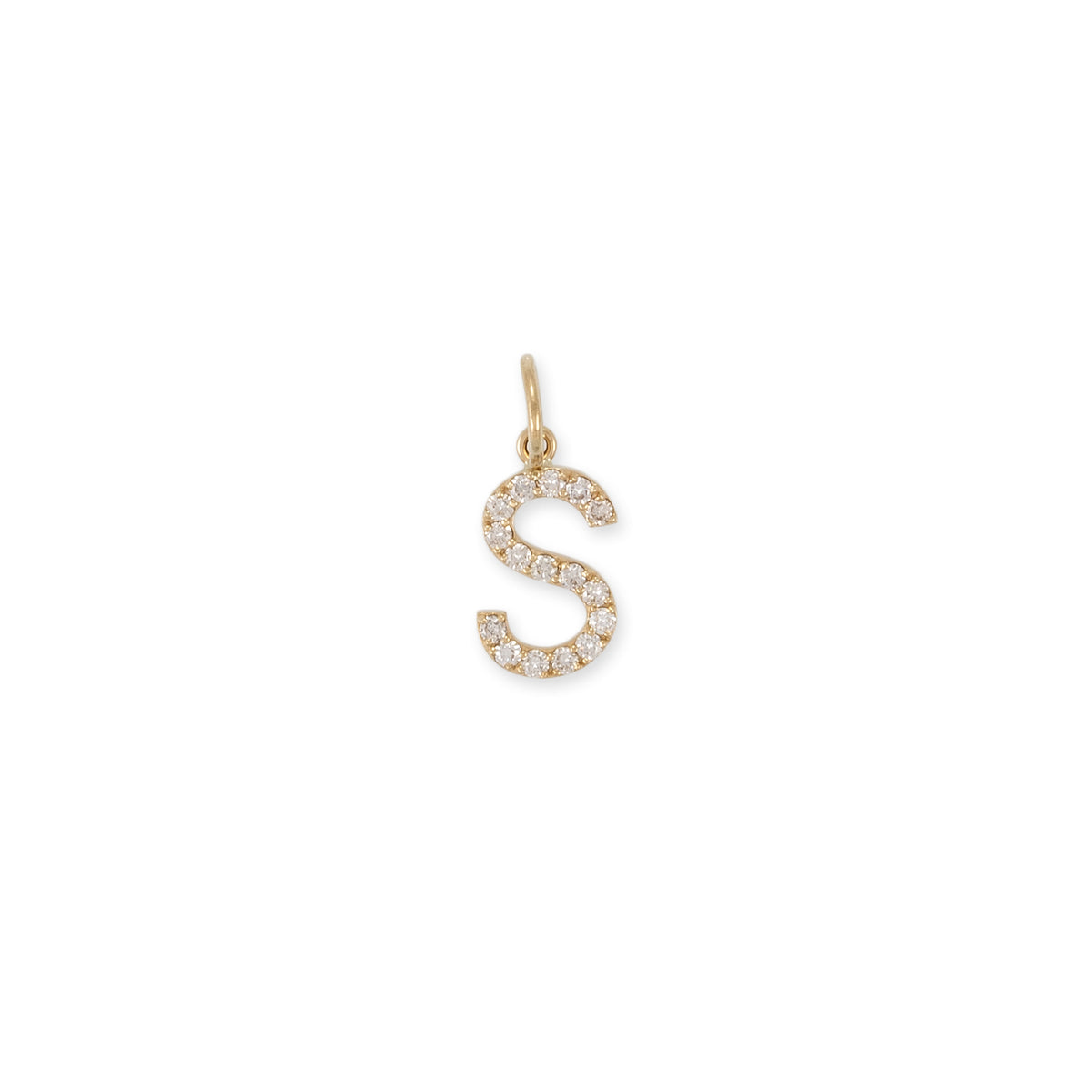 Pave Diamond Initial Charm