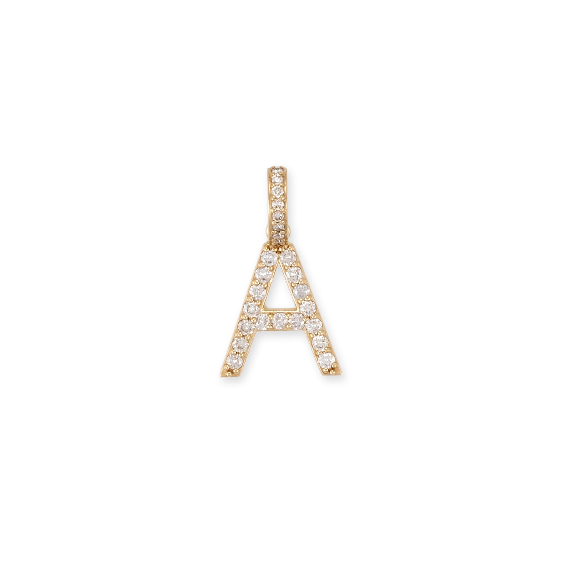 Pave Diamond Initial Charm with Pave Bail