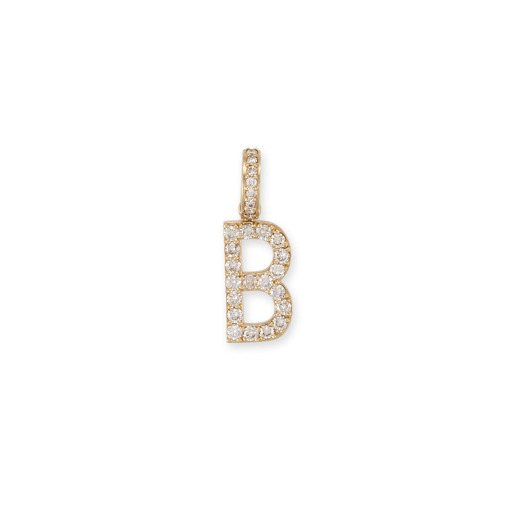 Pave Diamond Initial Charm with Pave Bail