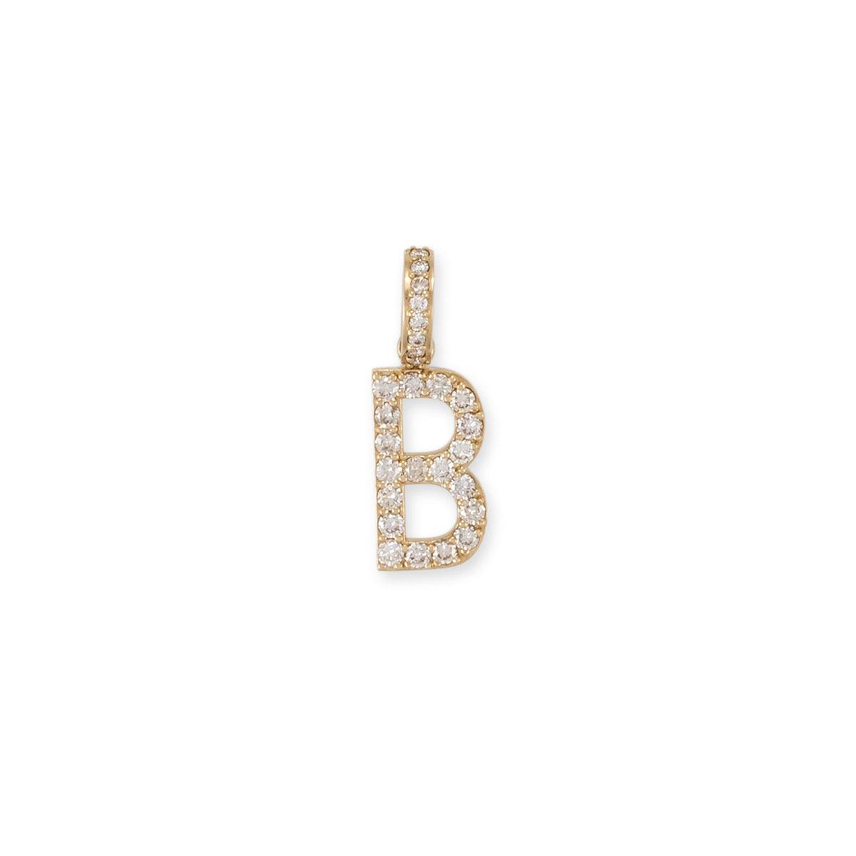 Pave Diamond Initial Charm with Pave Bail