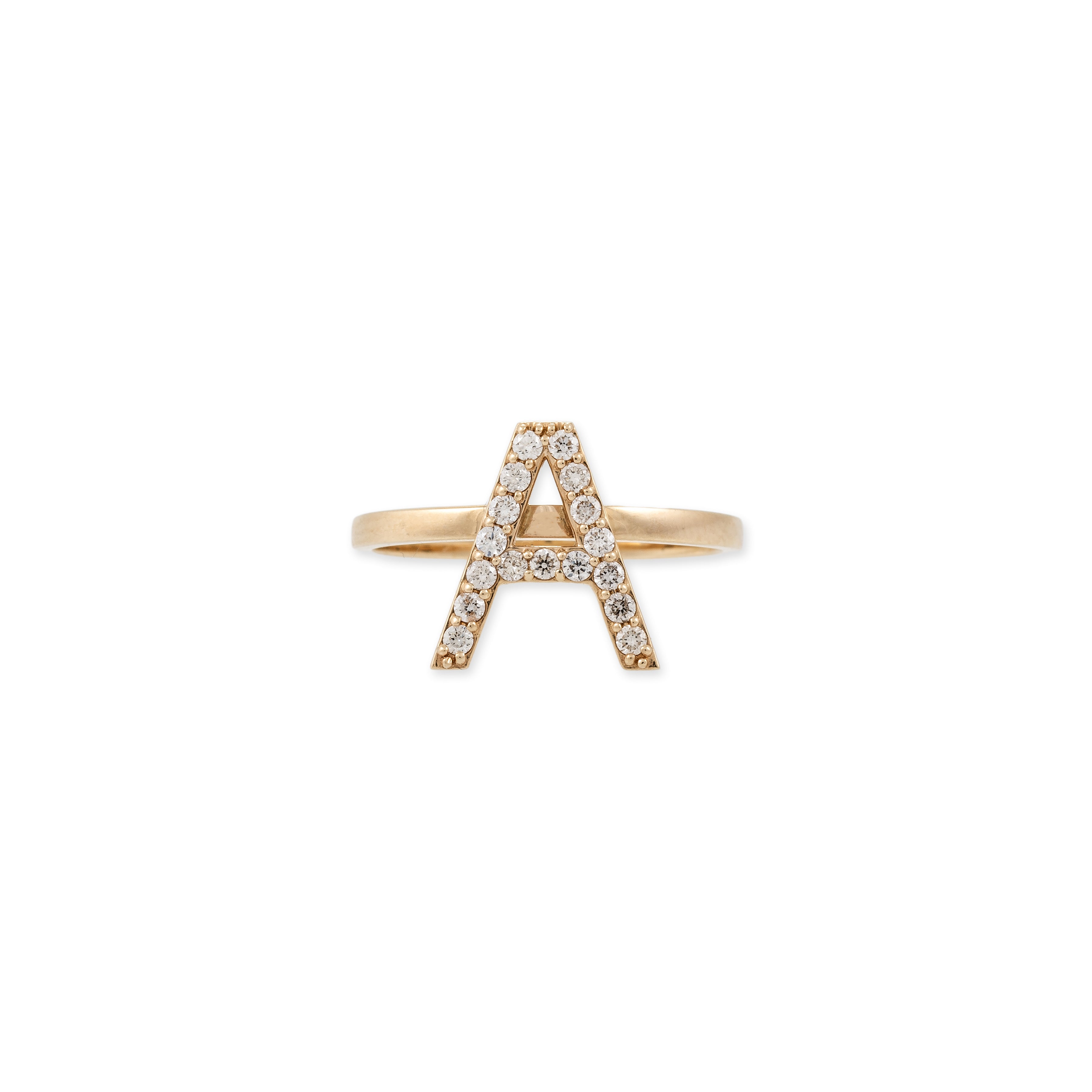 Pave Diamond Initial Ring A