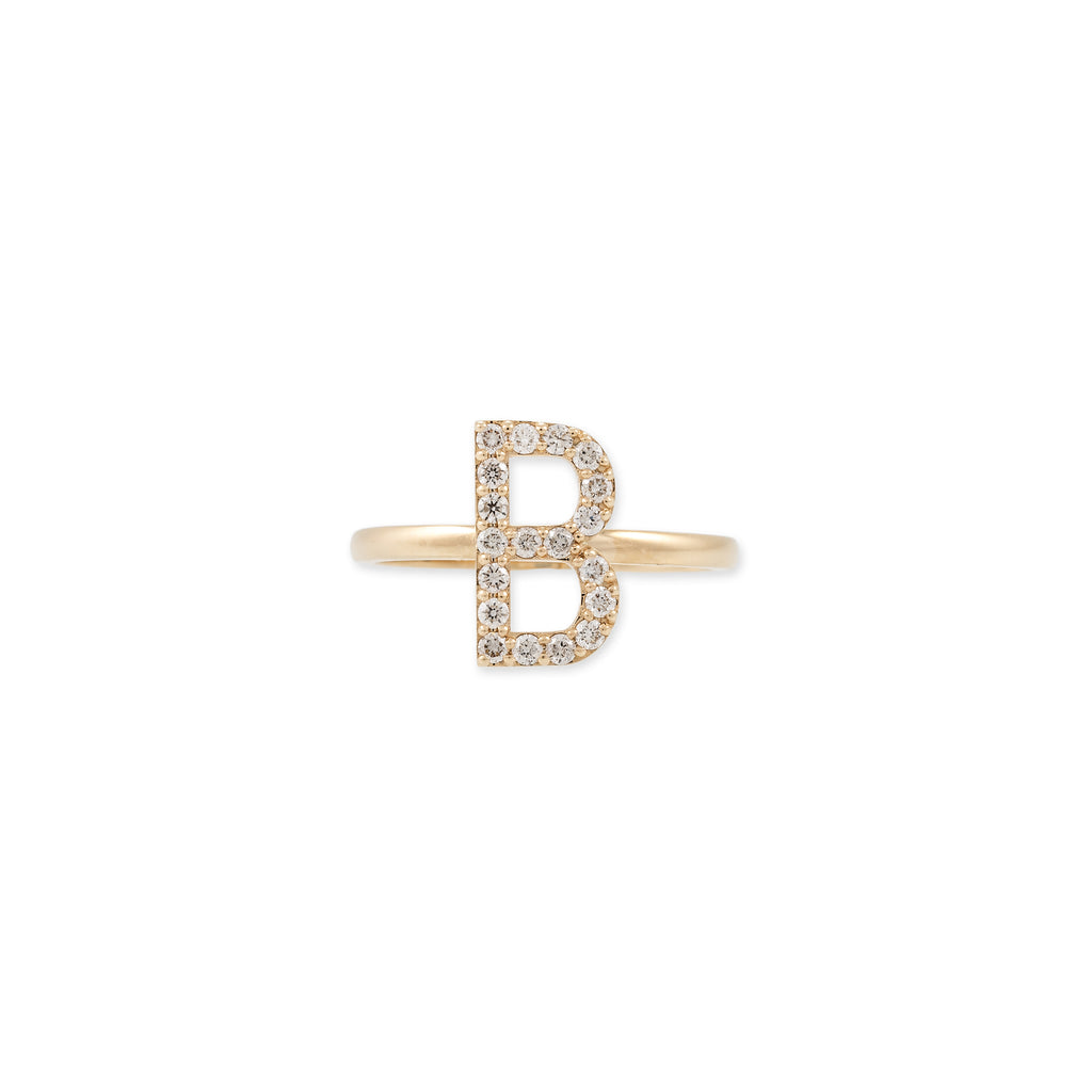 PAVE DIAMOND INITIAL RING