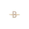 Pave Diamond Initial Ring B