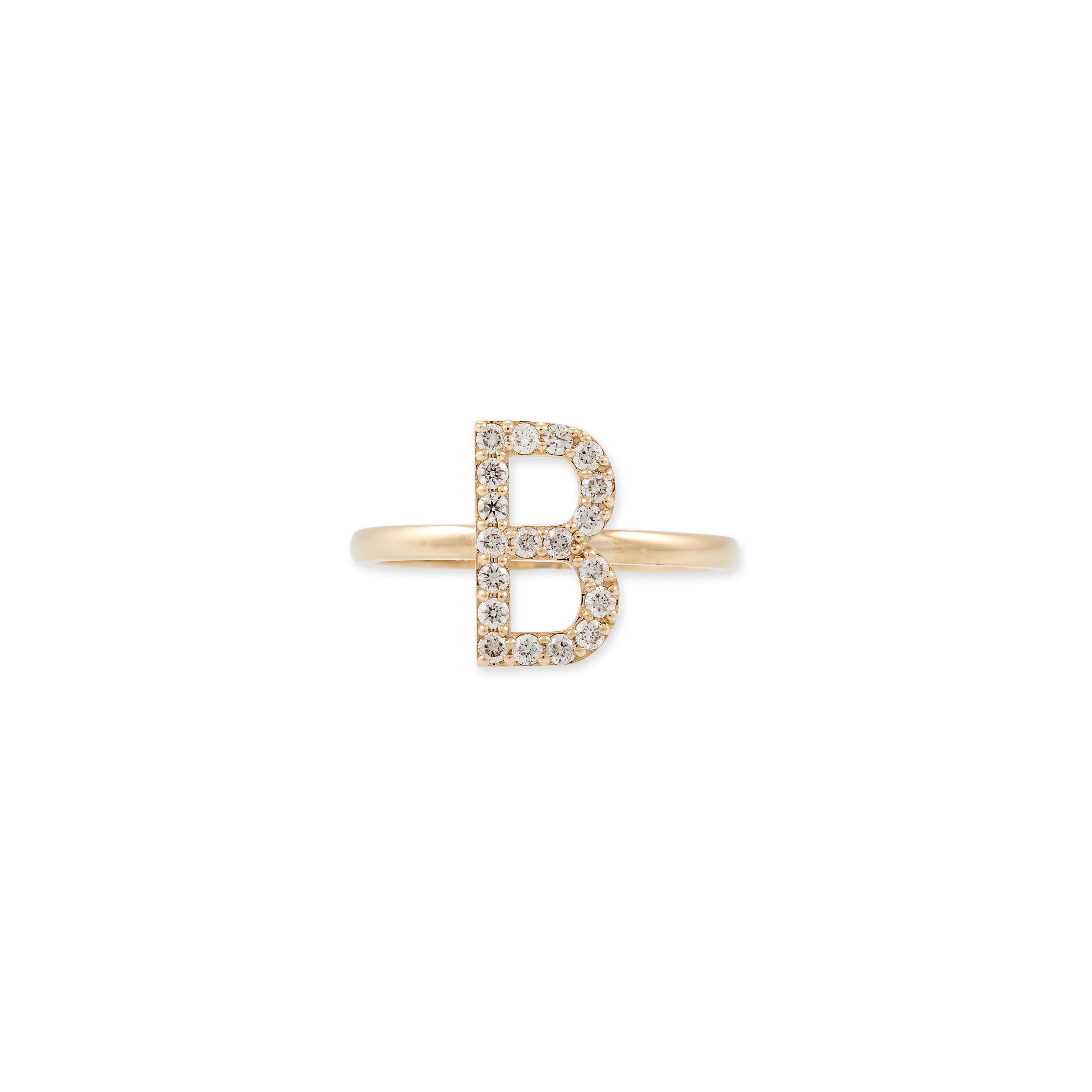 Pave Diamond Initial Ring B