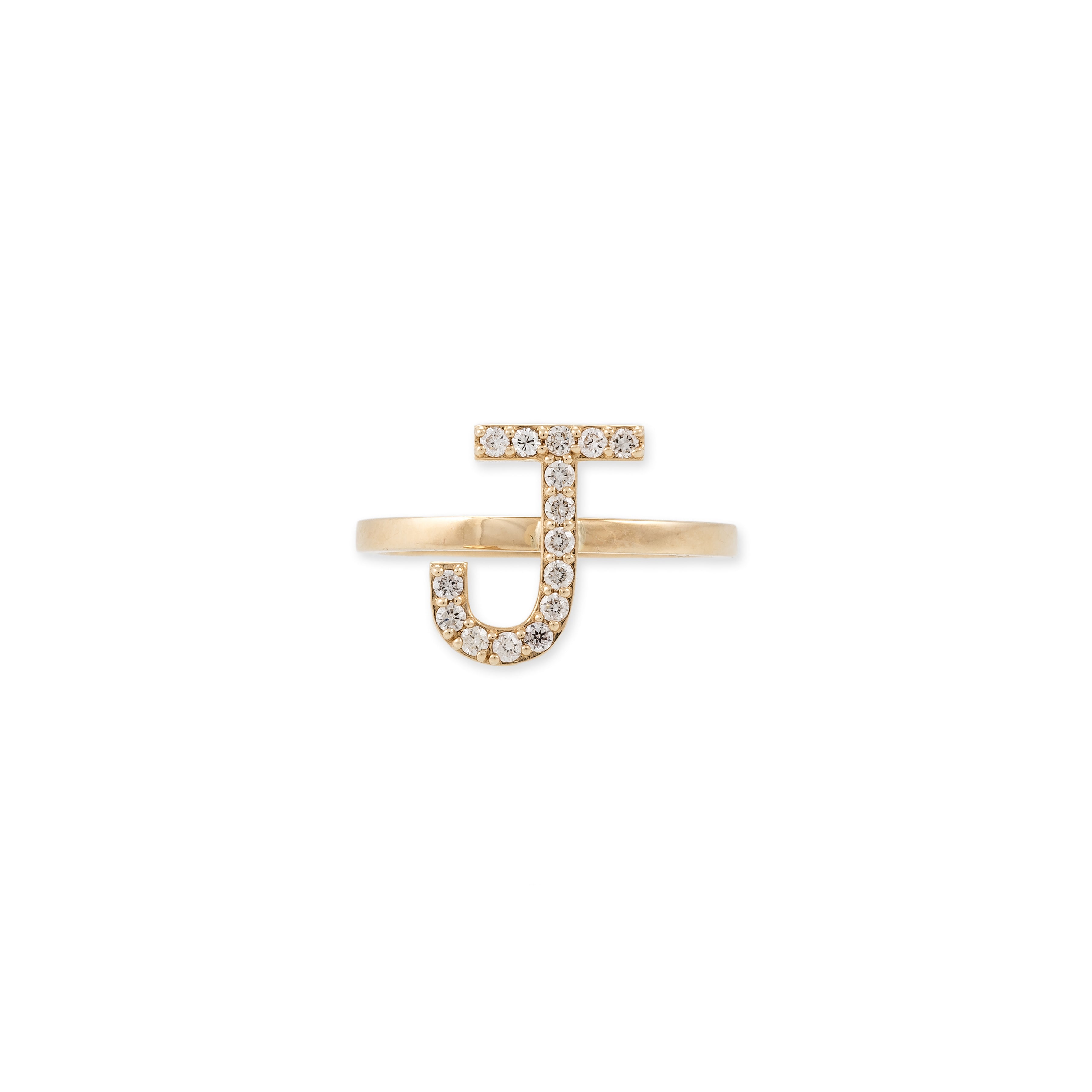 Pave Diamond Initial Ring W
