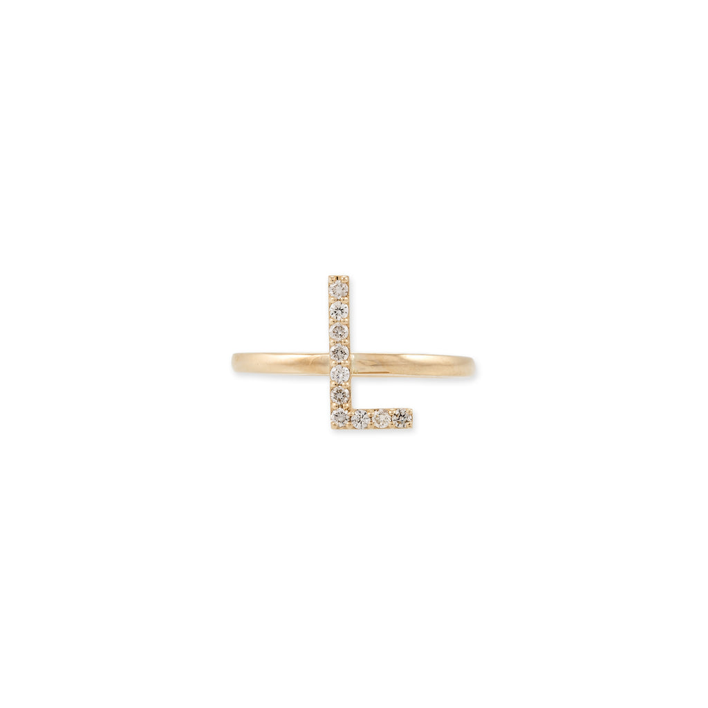 PAVE DIAMOND INITIAL RING