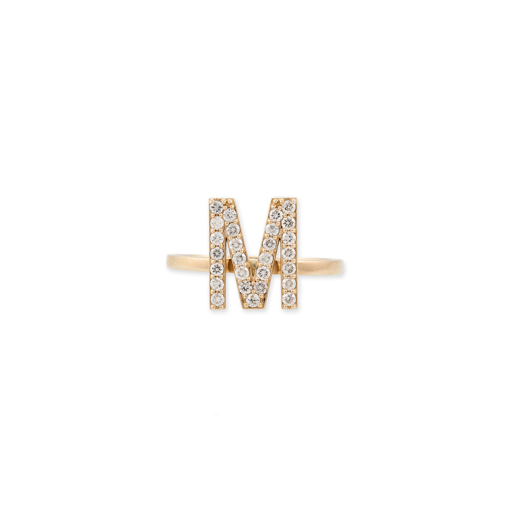 PAVE DIAMOND INITIAL RING