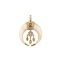 Medium Pave Rose Cut Cap Bone Double Horn Dreamcatcher Shaker Charm