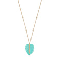 Pave Gemstone Leaf Diamond Necklace