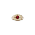 Pink Sapphire Starburst Oval Signet Ring