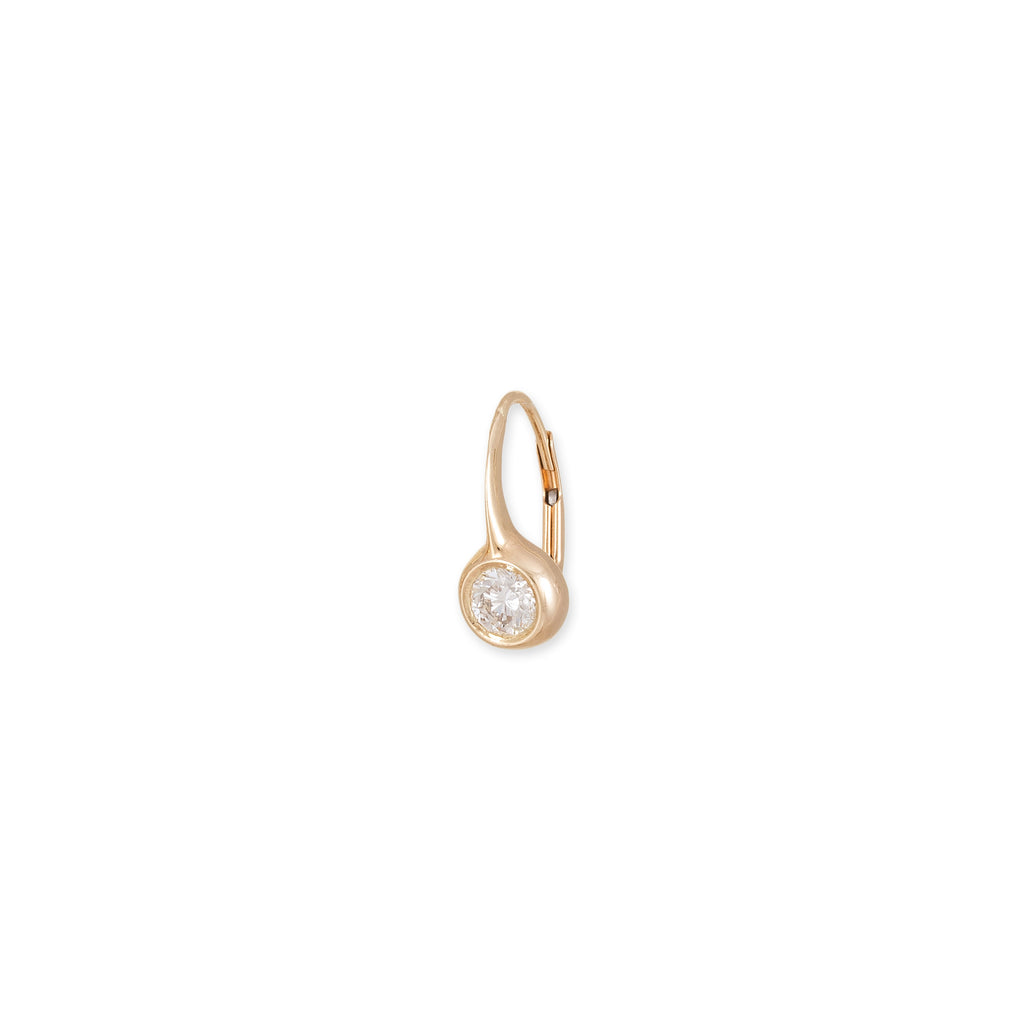 Round Diamond Hook Earring
