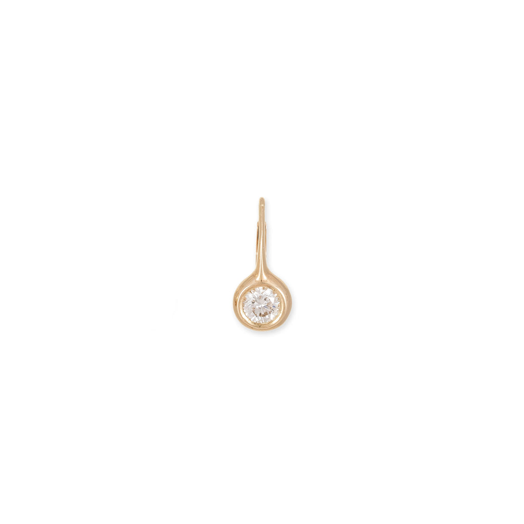 Round Diamond Hook Earring