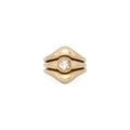 Rose Cut Diamond Freeform Wave Stack Rings
