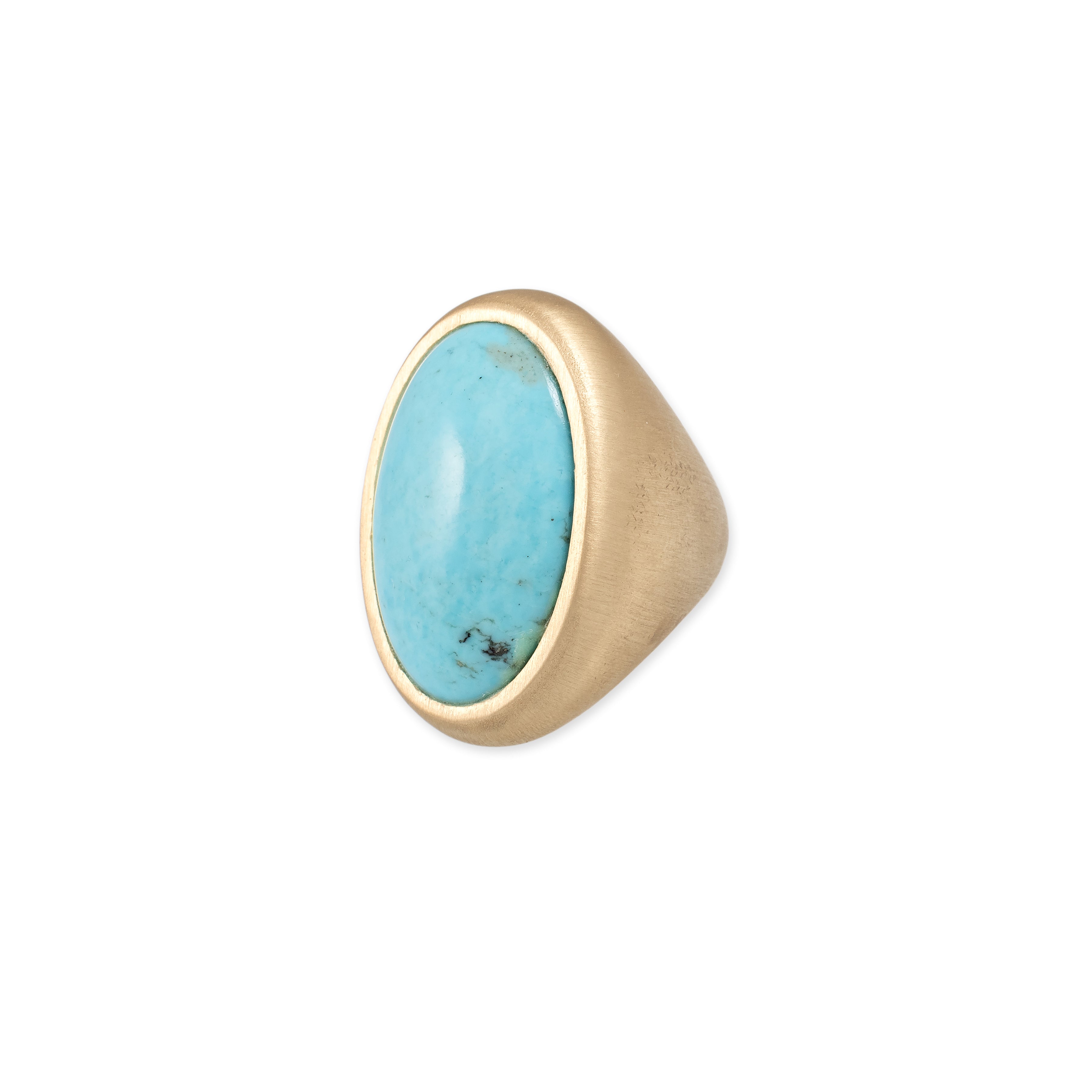 LARGE SMOOTH OVAL TURQUOISE RING