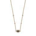 Blue and White Pavé + Marquise Black Diamond Eye Necklace