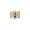 Blue and White Pave + Marquise Black Diamond Multi Waif Ring