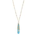 Diamond Snake Wrapped Turquoise Droplet Necklace