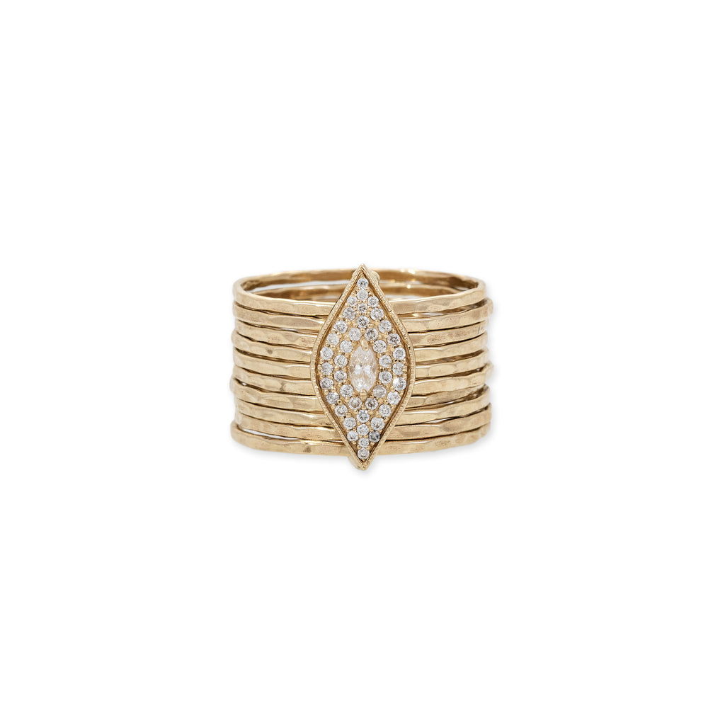 Pave + Marquise Diamond Multi Waif Ring