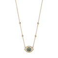 Medium Black, Blue and White Pave Diamond Eye Necklace