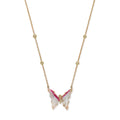Bi-Color Tourmaline Pave Center Butterfly Necklace