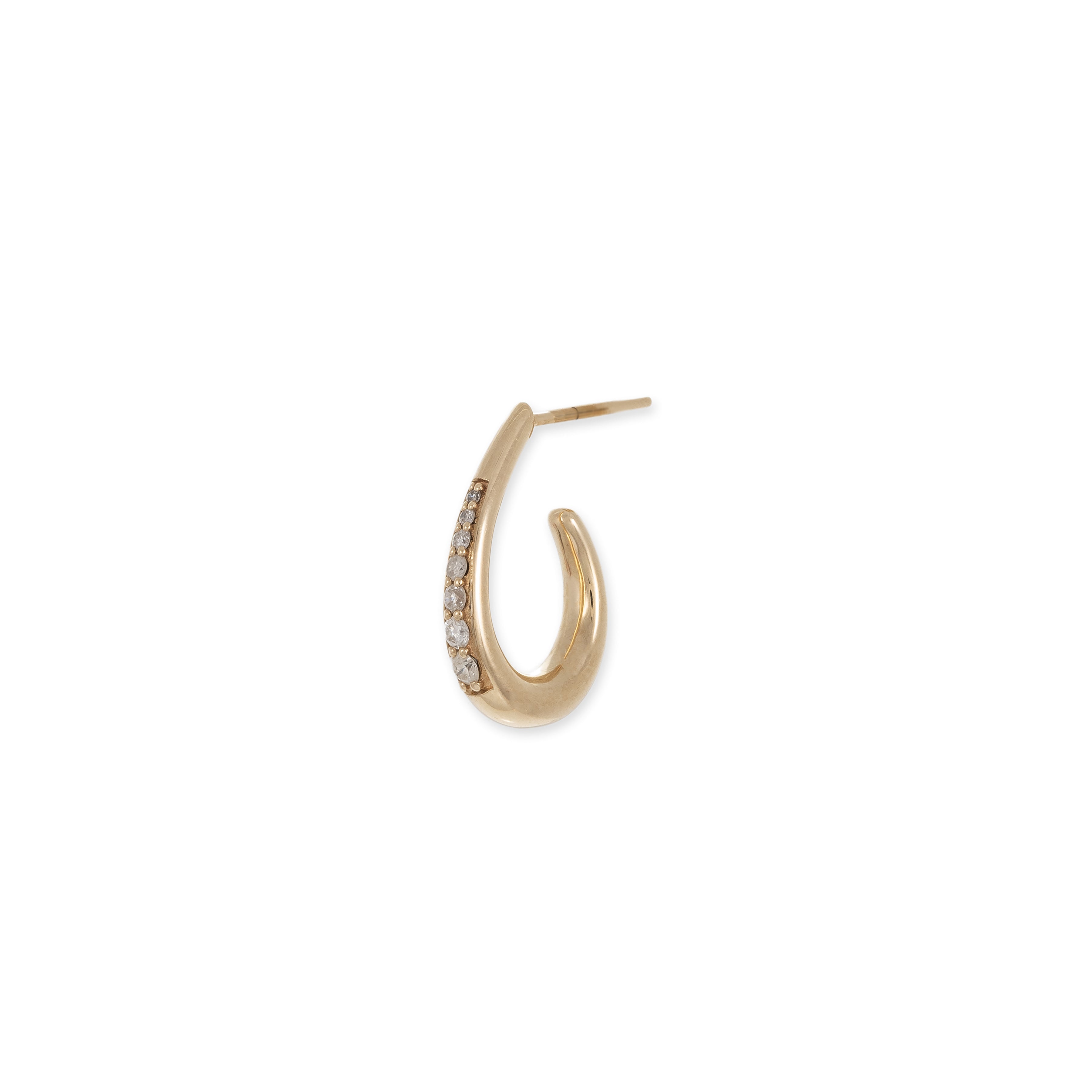 Medium Pave Graduated Oval Open Hoop