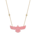 Medium Pink Conch Shell Thunderbird 2 Diamond Necklace