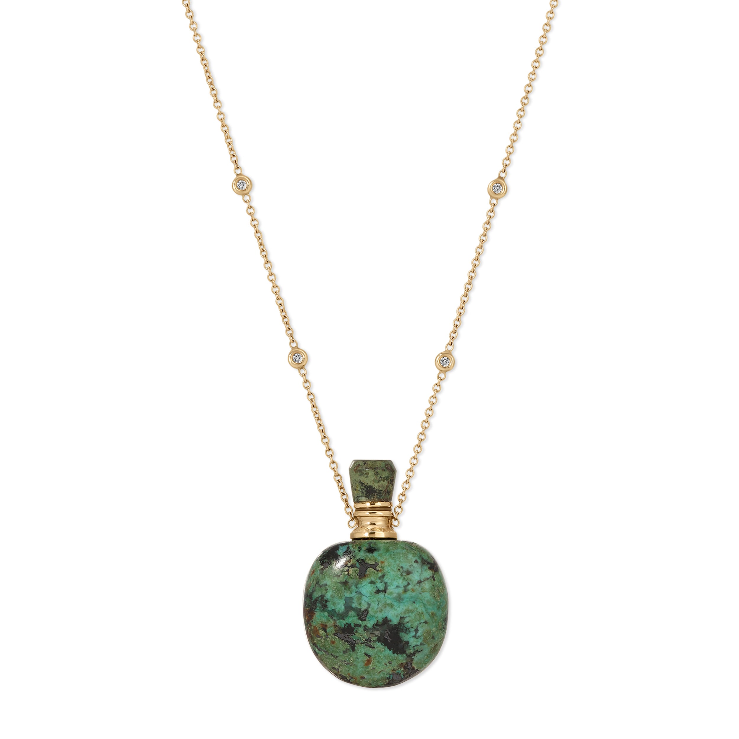 Medium Round Turquoise Potion Bottle Necklace