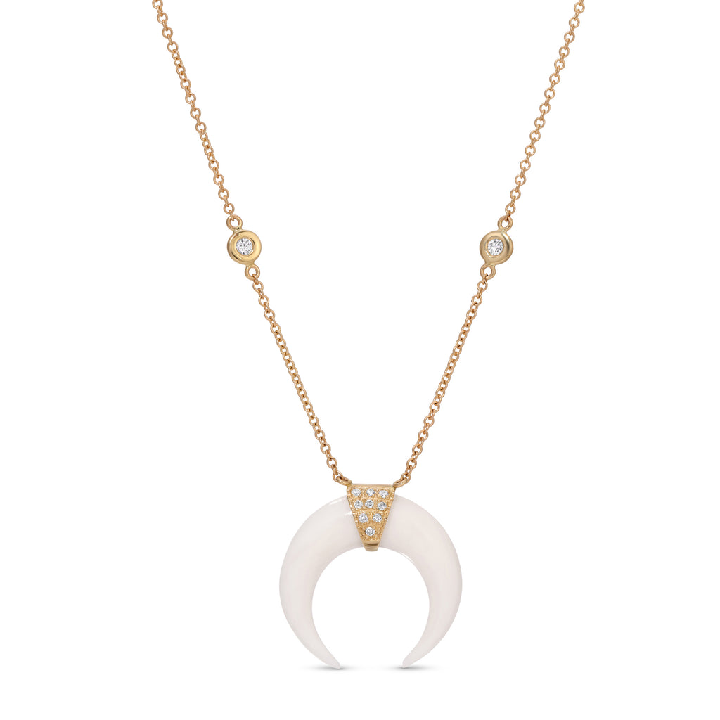 Mini Bone Double Horn Necklace