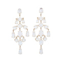 Moonstone + Diamond Chandelier Earrings