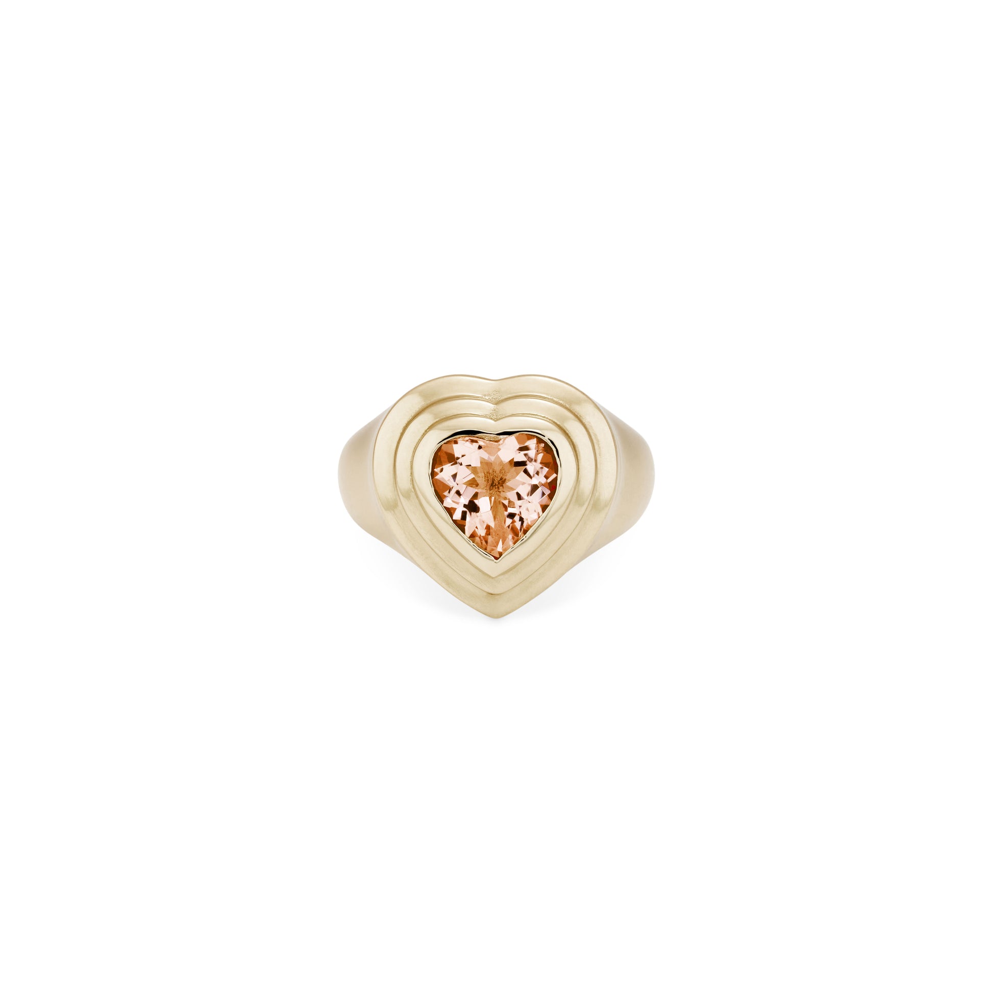 Morganite Heart Deco Ring