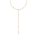 Aquamarine + Diamond Y Necklace