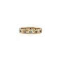 Ombré Blue Sapphire Starburst Eternity Band Ring