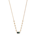 Ombre Green Tourmaline Rectangle 10 Diamond Necklace